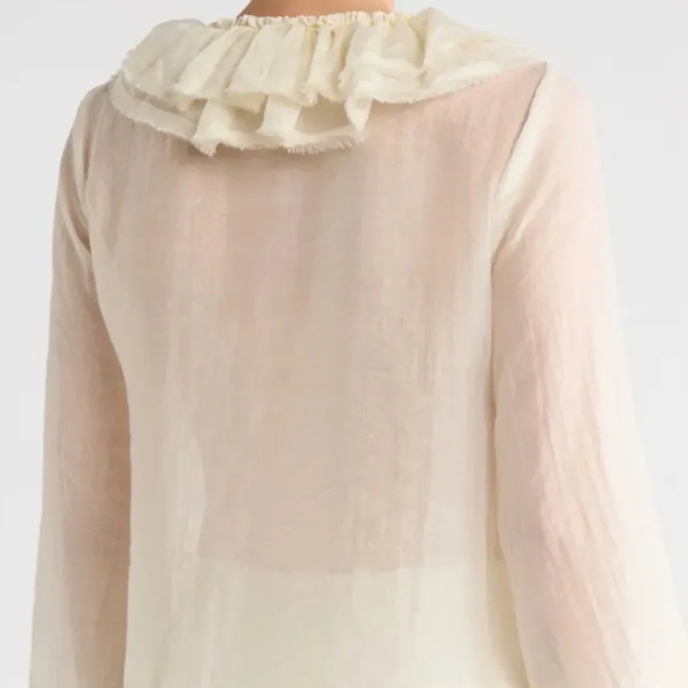 NWT Jason Wu Ivory Ruffle shirt, Size M - Picture 2 of 4